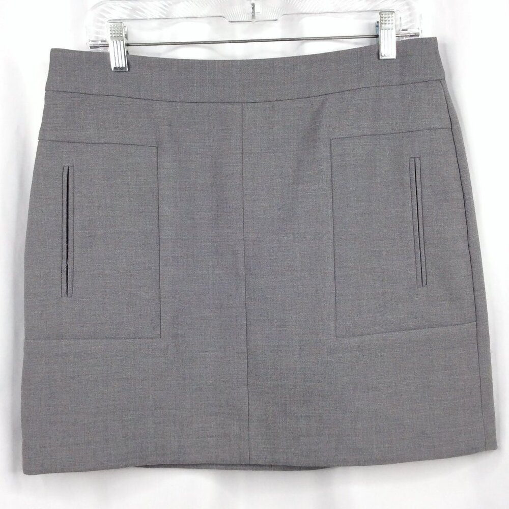 Ann Taylor LOFT Mini Skirt Women's Size 8 Gray Pockets Stretch